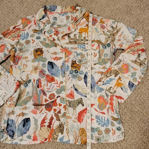 Anthropologie x Michele Morin Set ANIMALIA Zoo Wildlife Print Women's Small Pj's - Picture 8 of 15